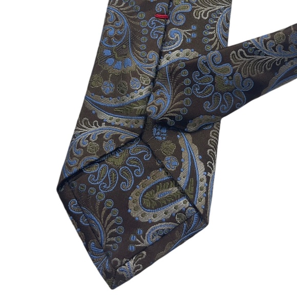 ZANETTI Brown Paisley Silk LUXURY Tie ITALY - Picture 4 of 4